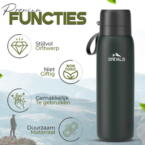SNTIALS Waterfles met Filter – RVS | 750ml - Afbeelding 2